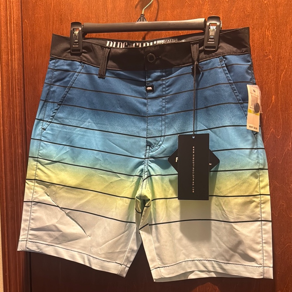 Ring of Fire Blue and Yellow Gradient Swim Shorts